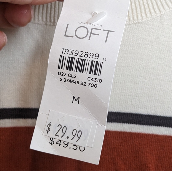 NWT LOFT Women's Striped Knit Top 🌈 - Picture 8 of 12